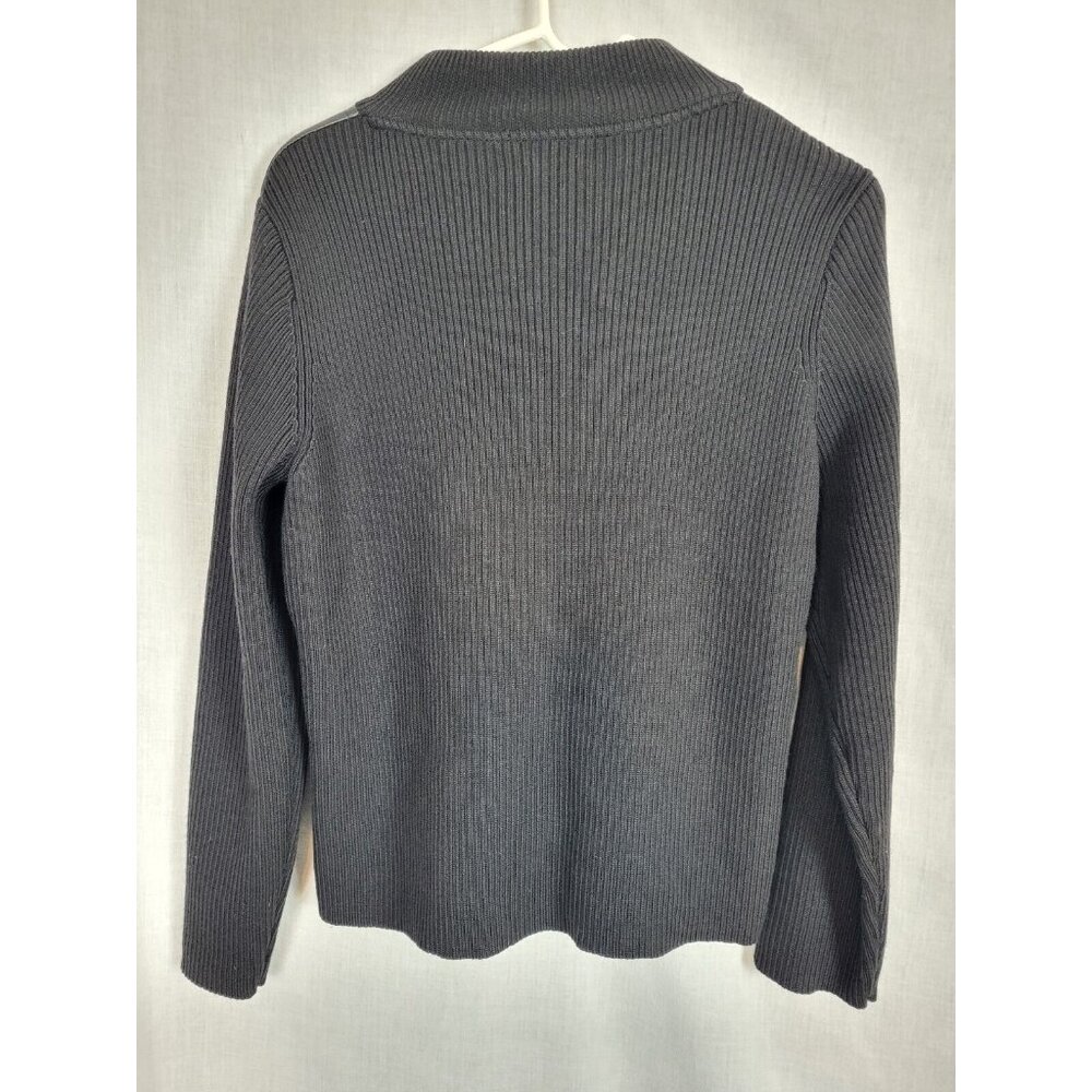 Pendleton Jacket Womens Petite M Blk Leather Wool… - image 4